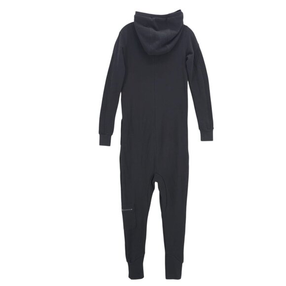 NWT ONEPIECE Slow Jumpsuit Black Hooded Cotton Blend Long Sleeve Unisex Size XS - Picture 4 of 9